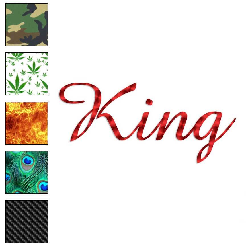 King – Cute Font, Vinyl Decal Sticker, 40 Patterns & 3 Sizes, #3166