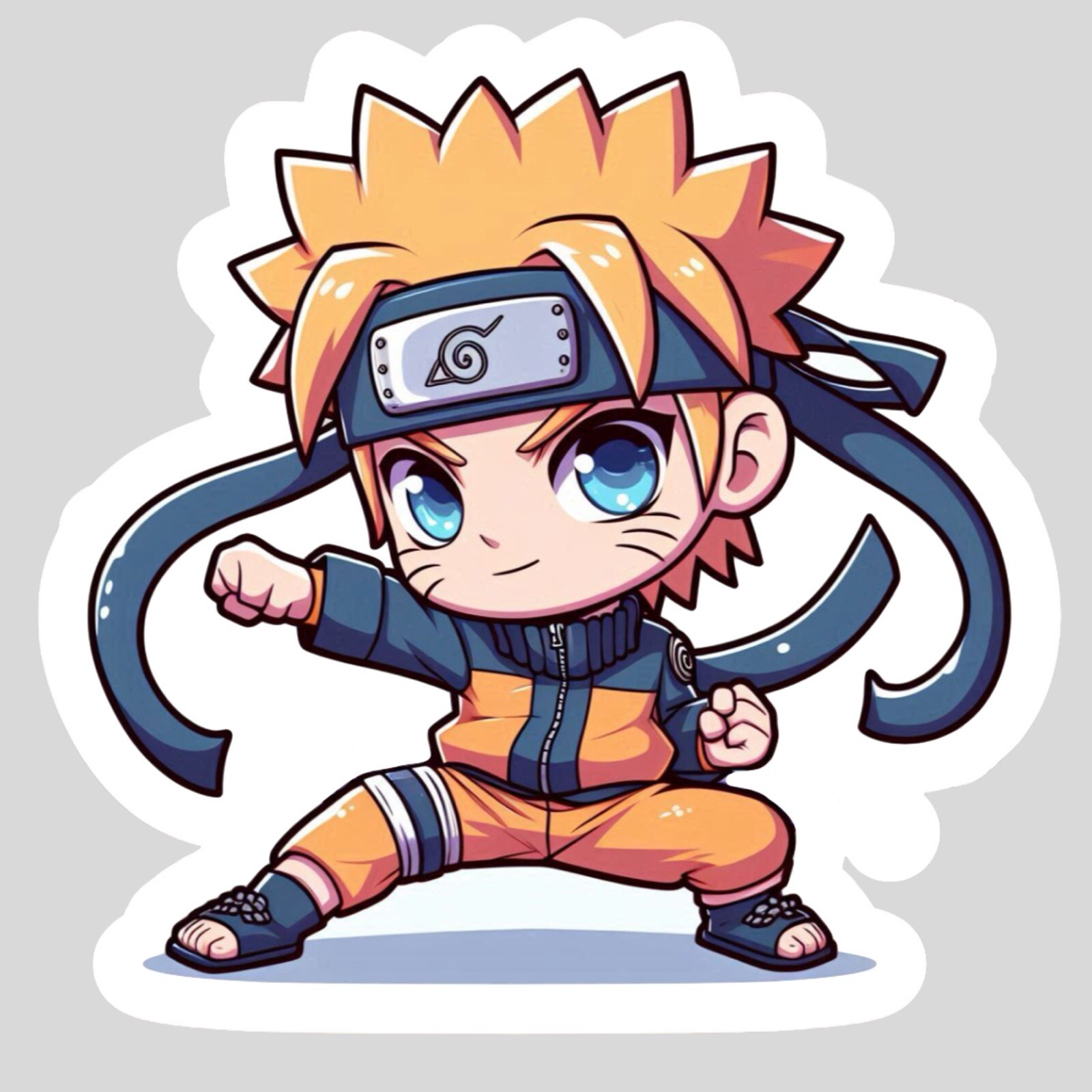 Naruto Uzumaki, Shipuuden Konoha Ninja, Kawaii Cute Glossy Vinyl sticker, Decal