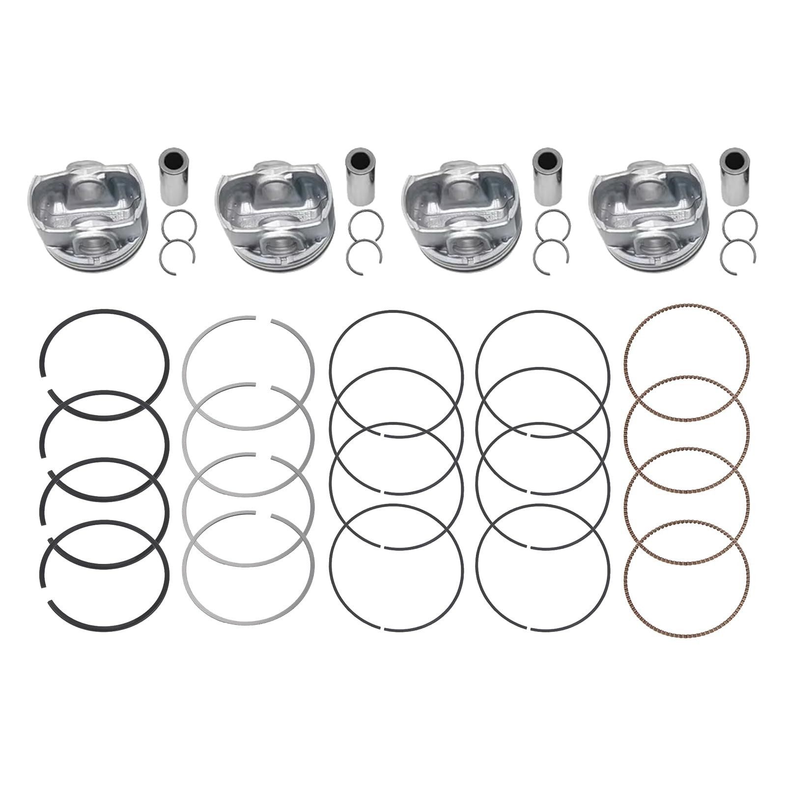 4x Piston & Ring Kit +0.50mm Compatible with Hyundai Kia 1.6L Turbo 2016-2021