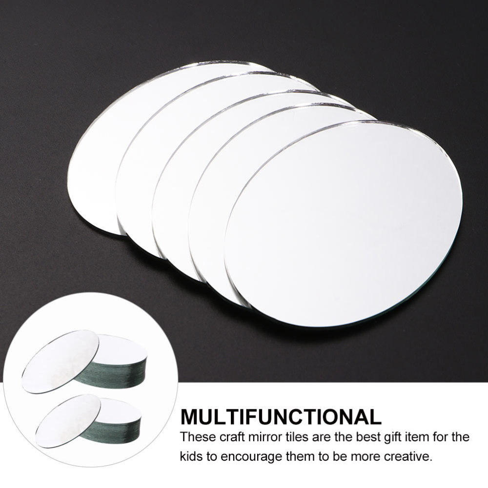 20PCS Scrapbooking Mirror Replacement Mirror Tile Oval Mirror Tiles for Girls