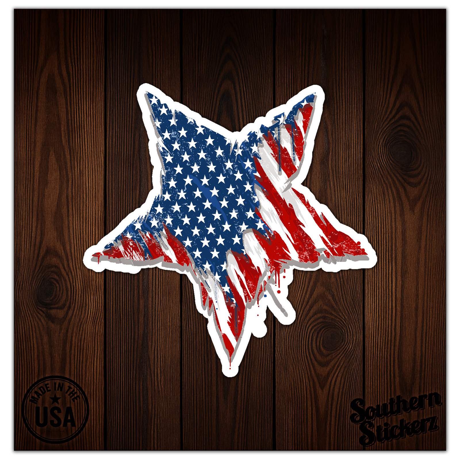USA American Flag Star – Vinyl Decal Sticker – Car Window Laptop – ebn7985