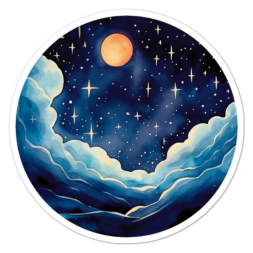 Night Sky Stars Moon Sticker Decal