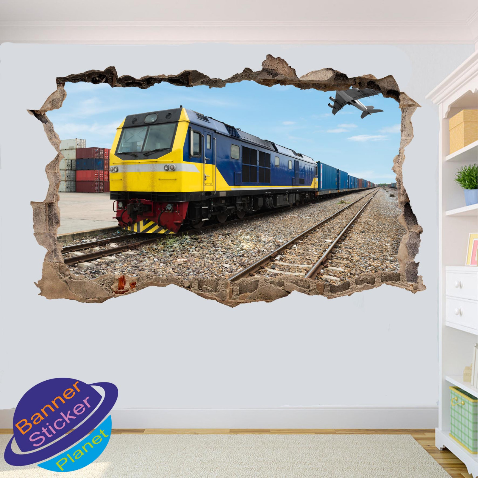 TRAIN RAILWAY TRANSPORTATION WALL STICKER 3D ART POSTER MURAL DECAL DECOR XT9