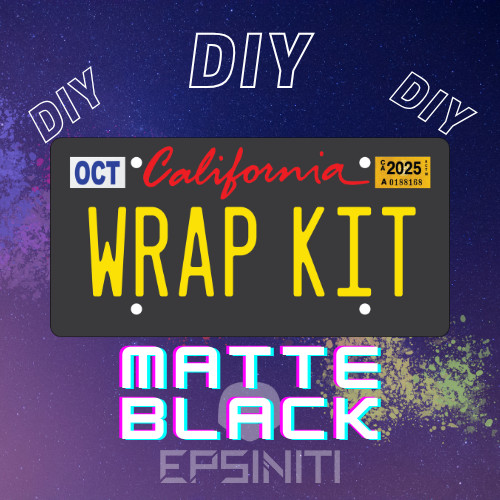 Cherry Red and Lemon Yellow Gloss California Plate Wrap DIY Kit Matte Black