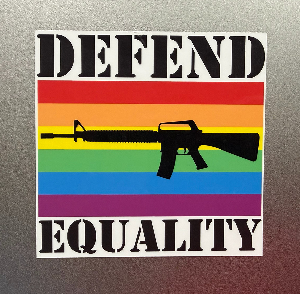 Defend Equality Magnet Rainbow Pride Flag 2nd Amendment 3.75″ Magnetic Vinyl