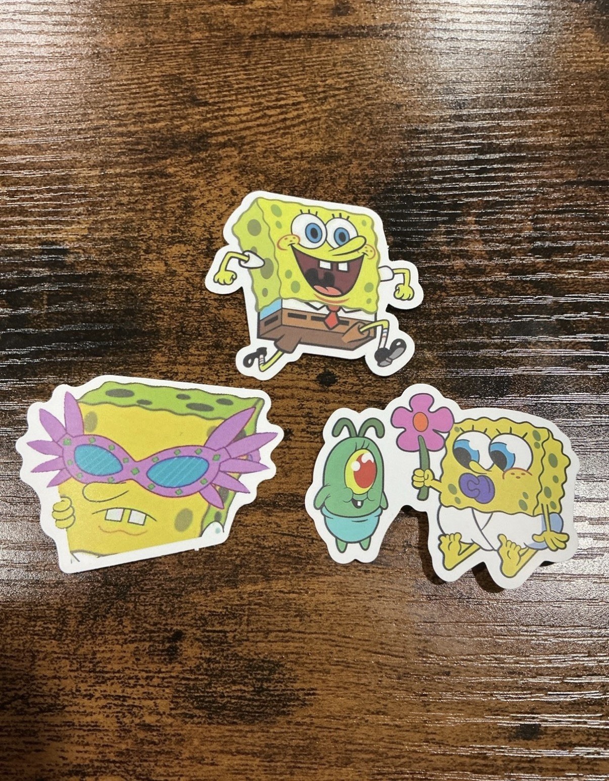 3 2-2.5” Spongebob SquarePants & plankton sticker lot bundle