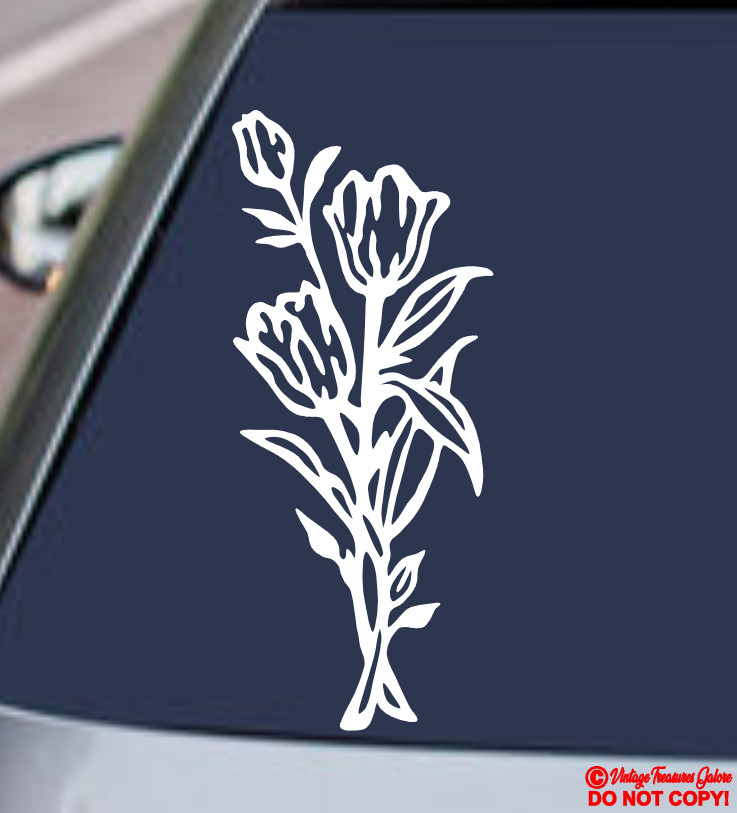 TULIP ~ VINYL DECAL STICKER CAR TRUCK REAR WINDOW BUMPER WALL FLOWER LOVE SYMBOL