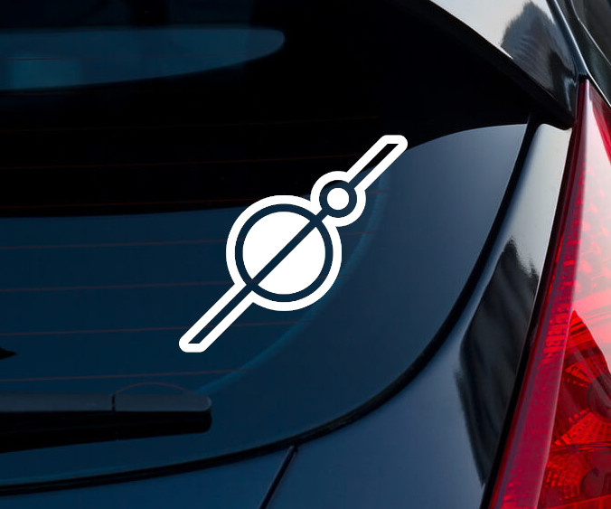 Steel Meridian Warframe Matte White Indoor/Outdoor Vinyl Decal 3″x2.9″