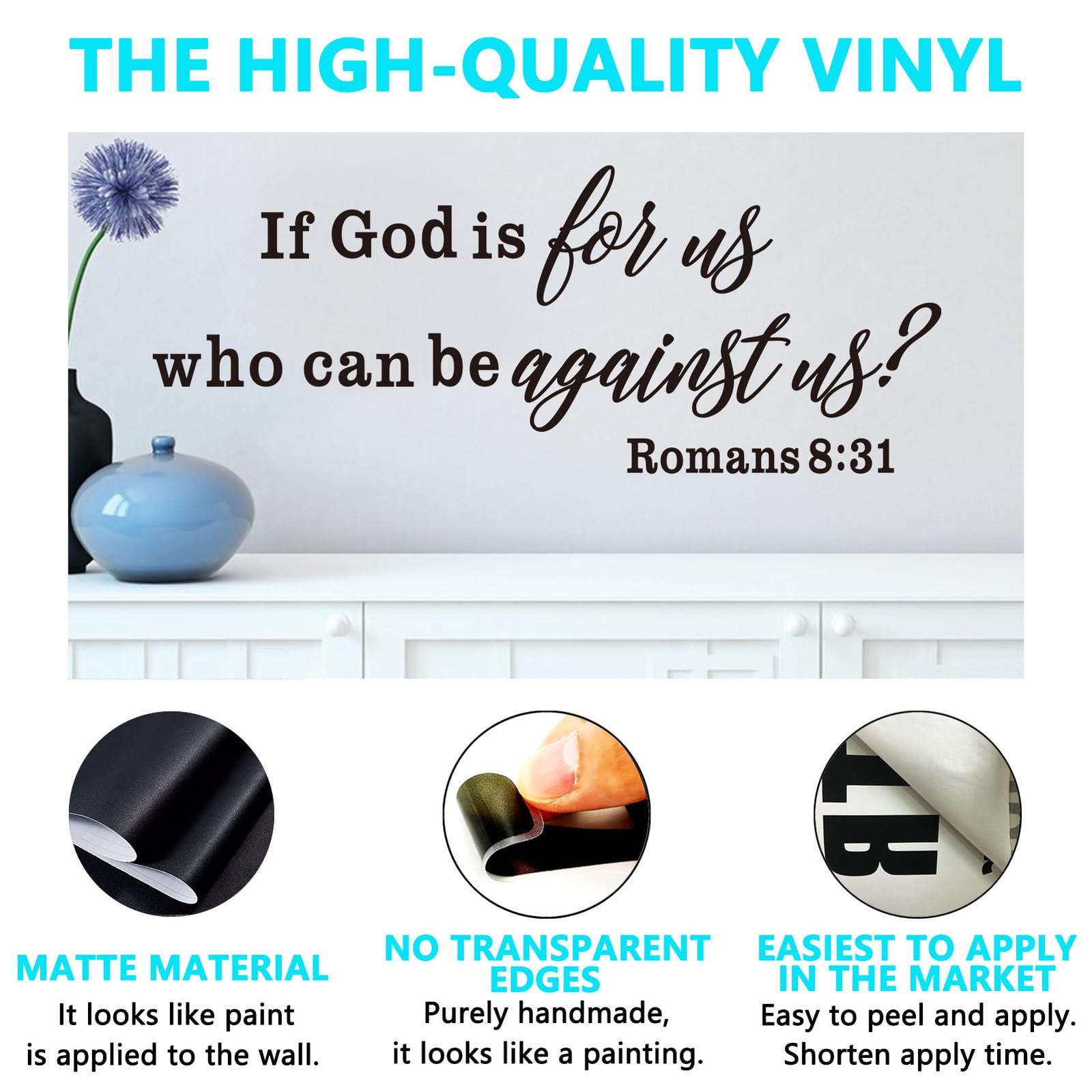Bible Verse Wall Stickers for Bedroom: Christian Quotes Inspirational Living …