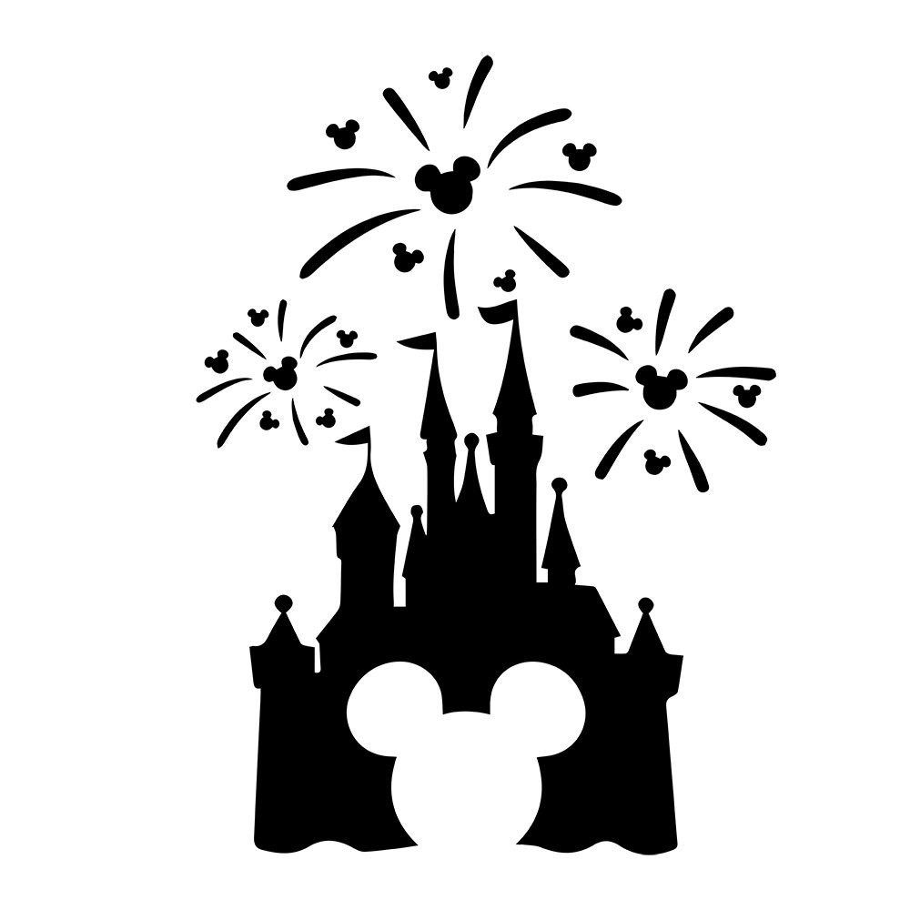 6″ Disney Castle Hidden Mickey Fireworks Vinyl Decal Sticker