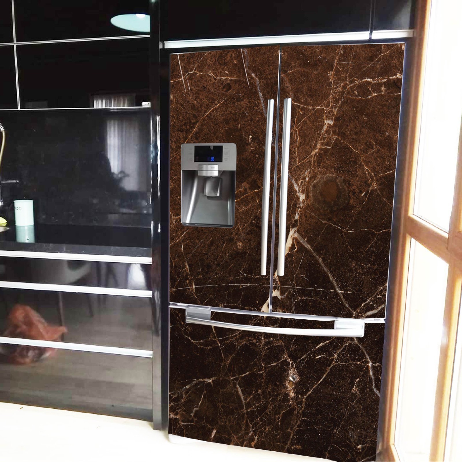 Marble Fridge Wrap, Modern Minimalist Kitchen Upgrade