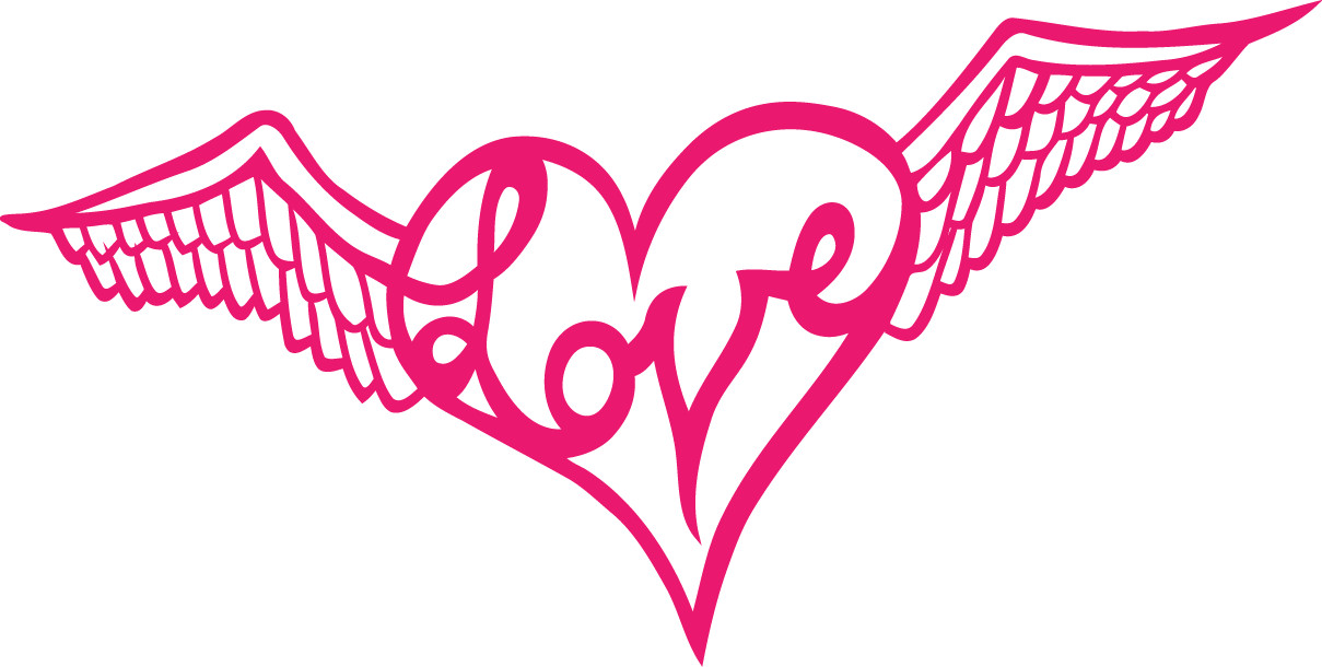Heart, Love, Wings, Angel wings Die cut decals Multicolor options!