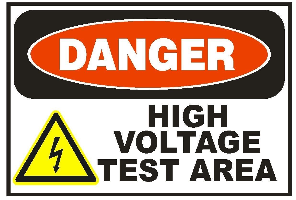 Danger High Voltage Test Area Sticker Safety Sticker Sign D277 OSHA