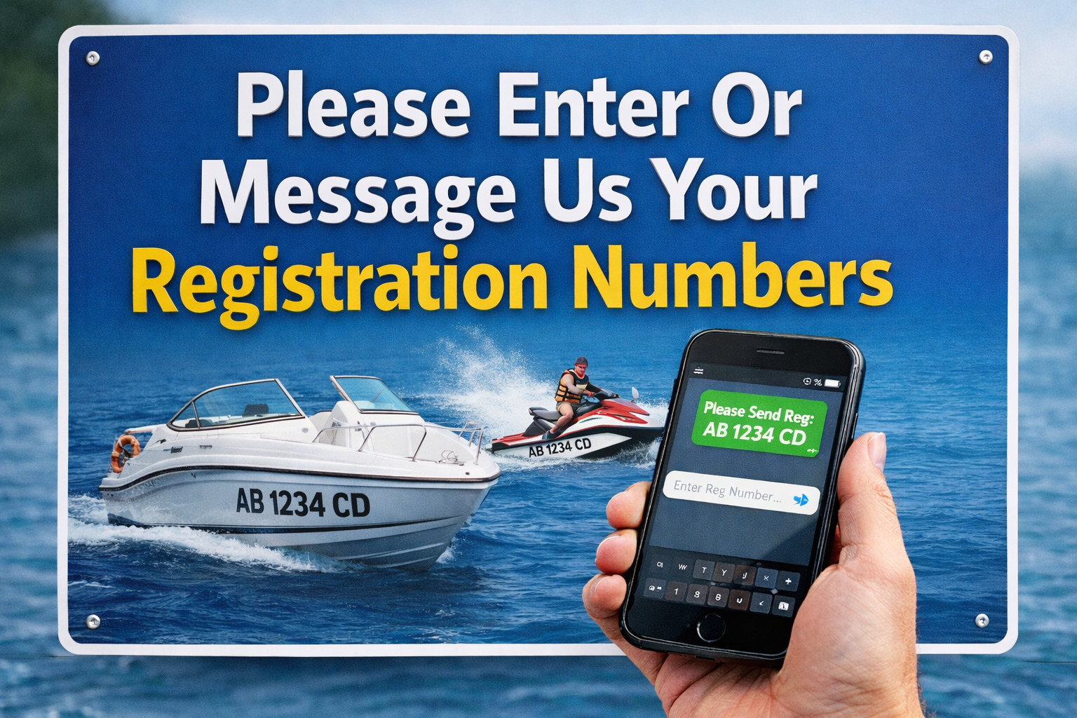 USA Flag Boat and Jet Ski Lettering Marine Grade Raised Registration Numbers