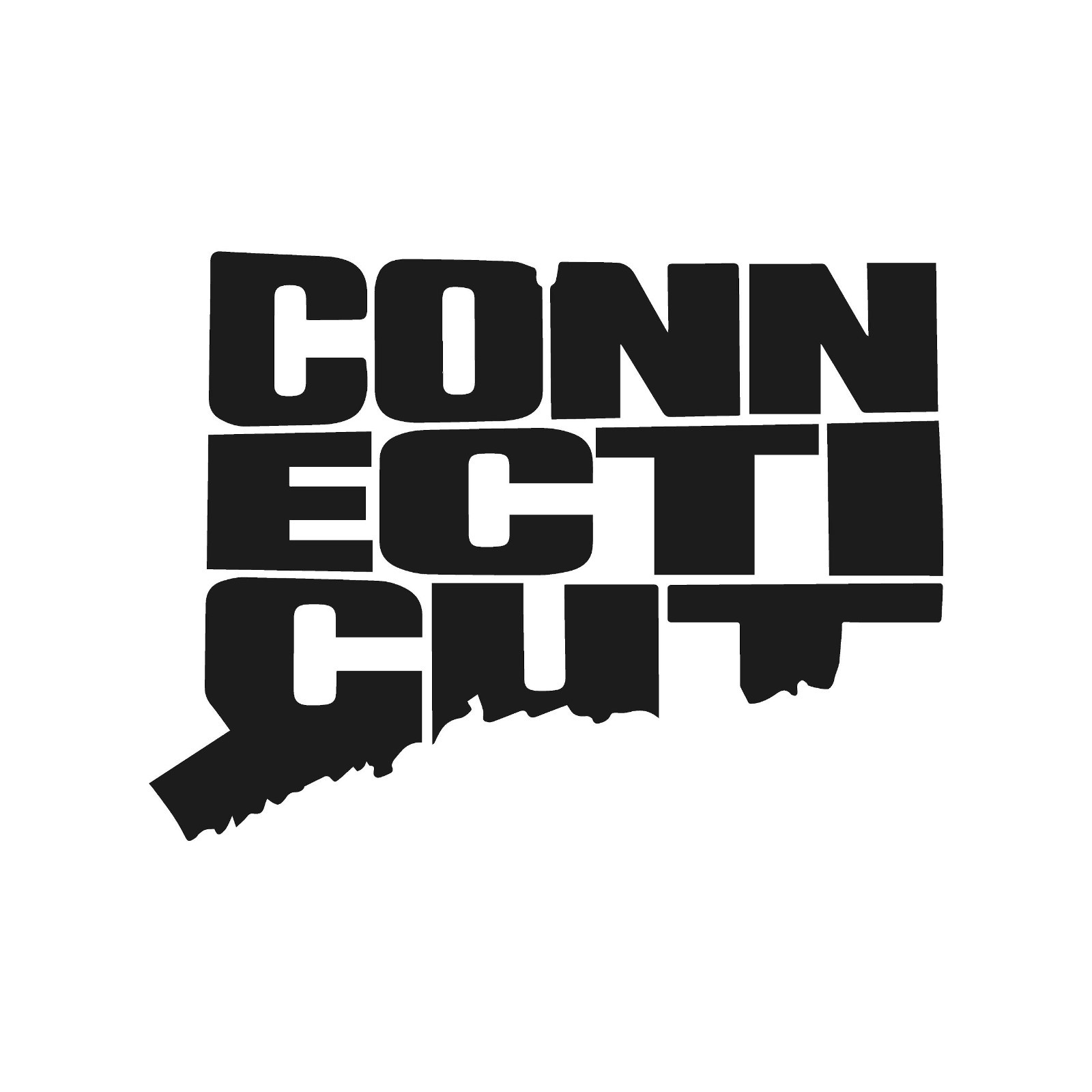 Connecticut State Typography Name Outline Vinyl Decal Car Laptop sticker