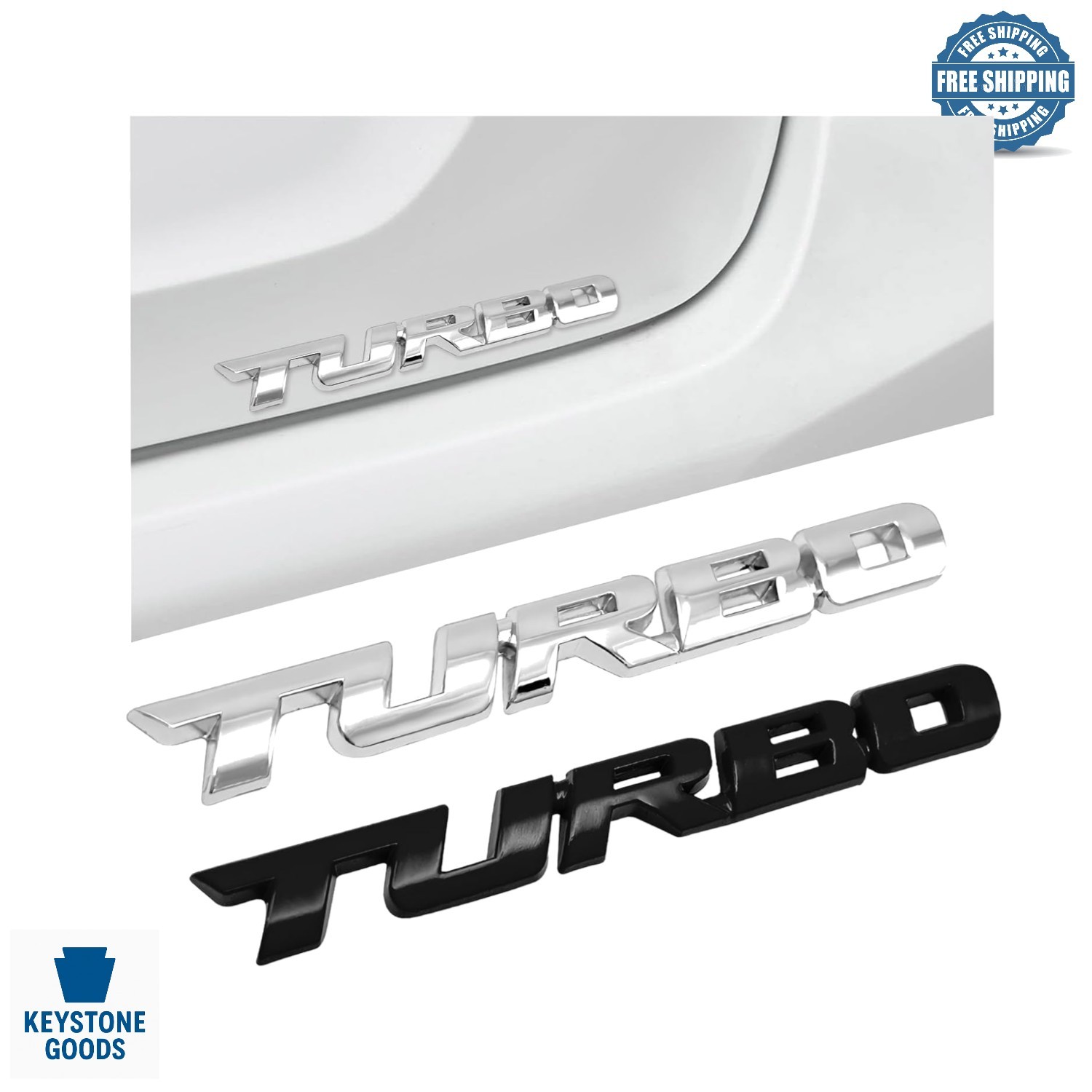 2PCS Turbo Car Emblems – Stylish Zinc Alloy Badge for Cars, Trucks & SUVs