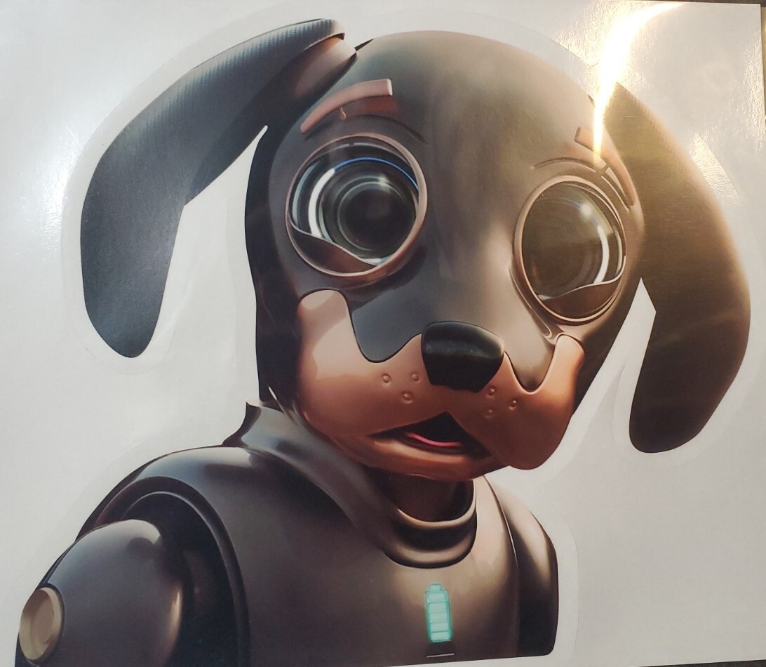 PUPPY DOG A.I. ROBOT PUPPY DECAL 10″ × 10″ ART VINYL DIE CUT DECAL STICKER