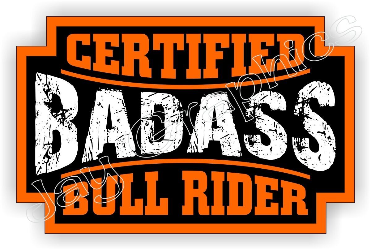 Badass BULL RIDER Rodeo Helmet Sticker Decal