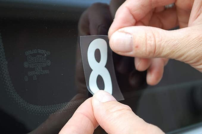 1-10 Numbers Reflective White Sticker Vinyl Decals 1″ – 10″ Set Of 10 (V651-R)