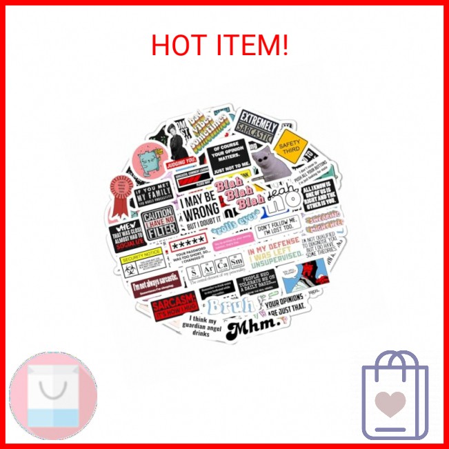 BulbaCraft 100Pcs Sarcastic Stickers for Adults, Snarky Stickers for Water Bottl