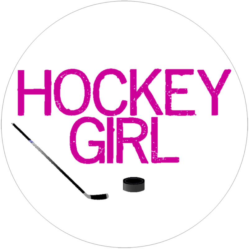 Hockey Girl – 3 Pack Circle Stickers Decals 3″ x 3″