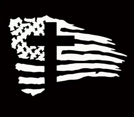 USA CROSS Distressed American Flag Car Window Vinyl Decal Graphic Sticker NEW