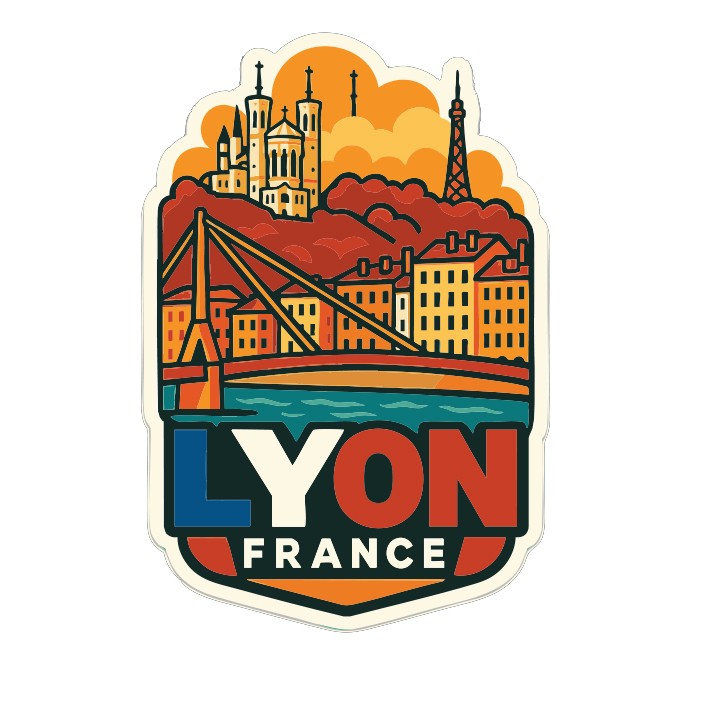 Lyon France Sticker Decal Vinyl Die-Cut City Skyline Landmark Design
