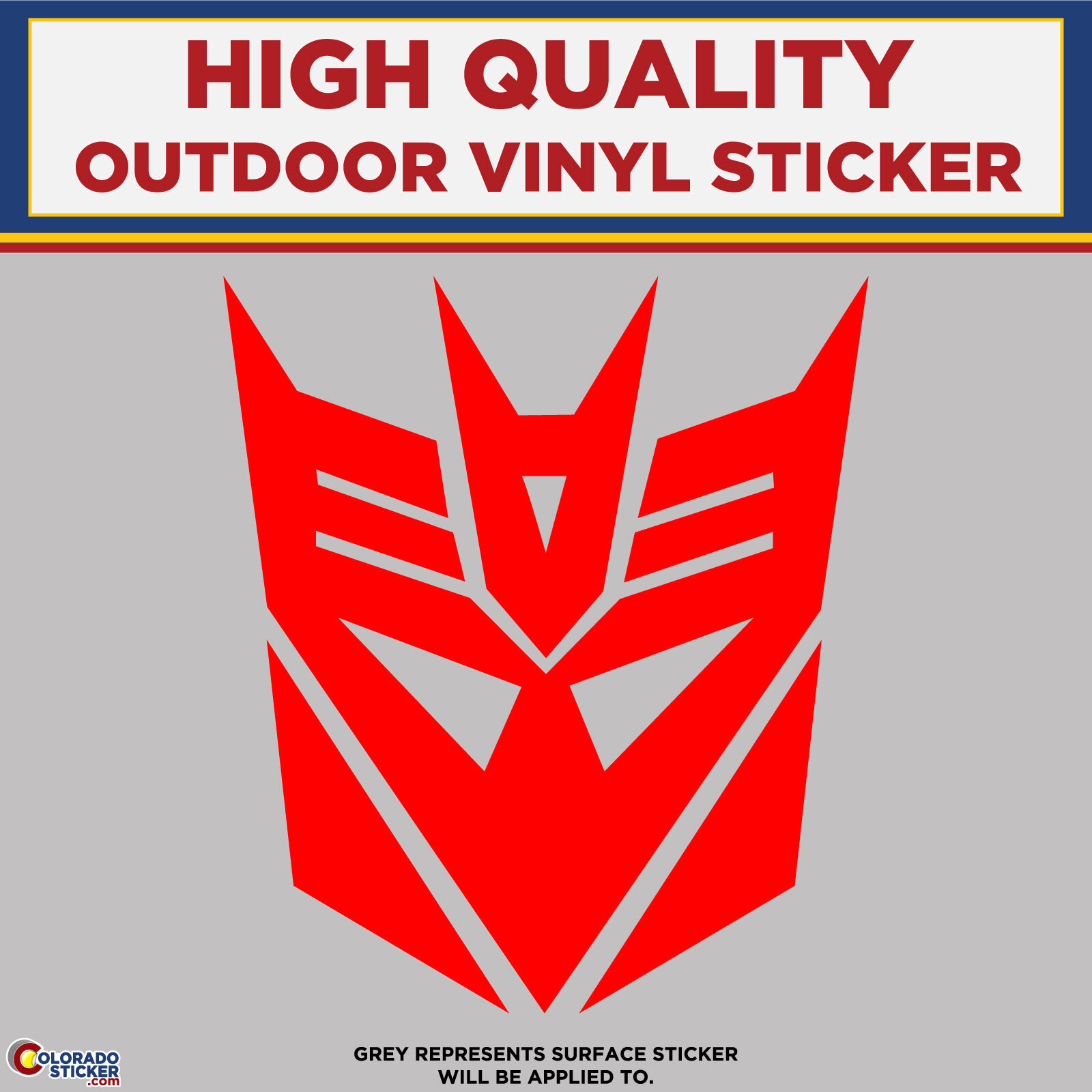 Decepticon Die Cut , High Quality Vinyl Sticker Decals