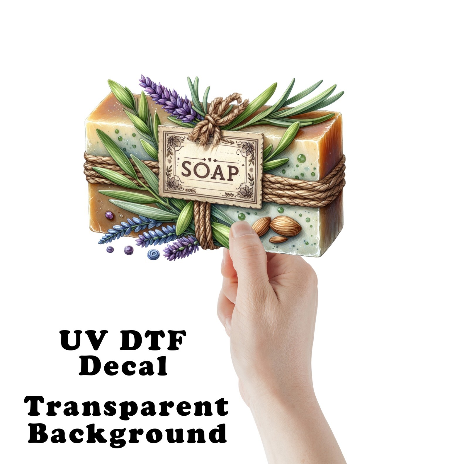 Lavender Soap UV DTF Transparent Sticker / Decal