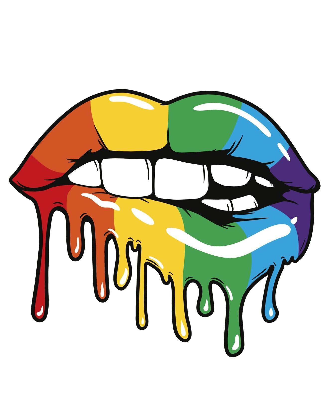 Melting Lips Sticker Decal