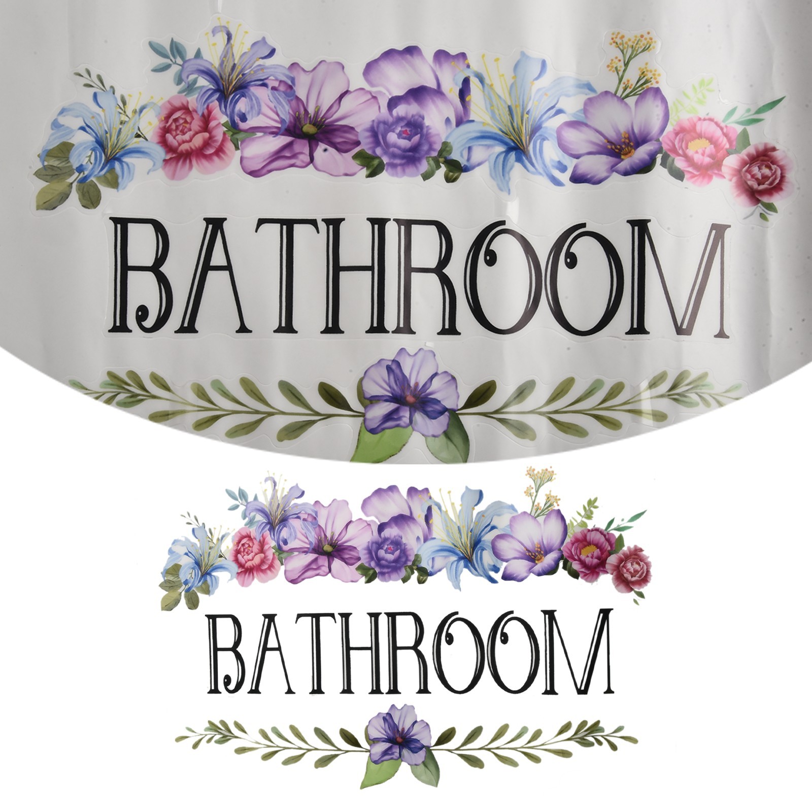 Waterproof Vinyl Wall Sticker Bathroom Door Sign Easy to Apply and Remove