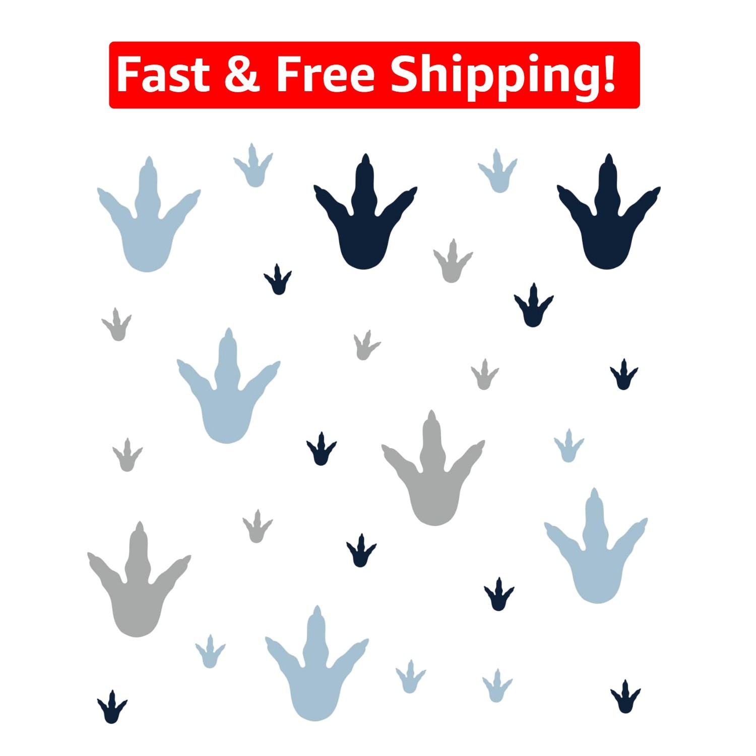 Dinosaur Feet Peel and Stick Wall Decals Set – 28 Reusable Vinyl Designs