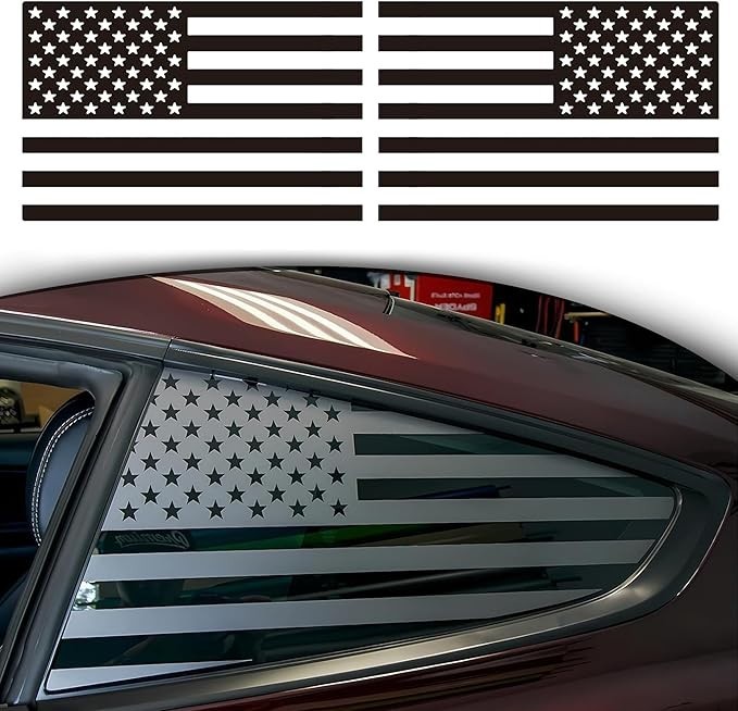 Rear Quarter Window American Flag Decal Car SUV Trucks, Universal Matte Back USA