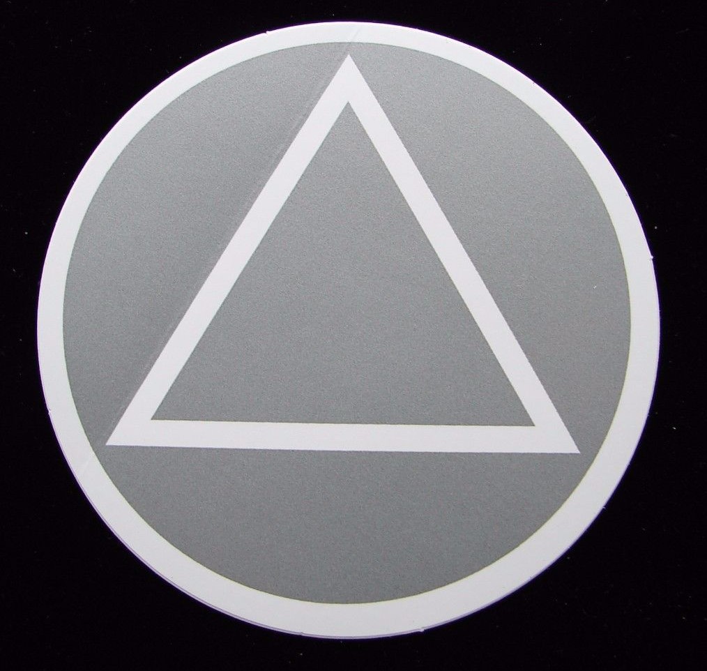 Alcoholics Anonymous AA Symbol Decal 3″ Round Window Bumper Sticker Sober Token
