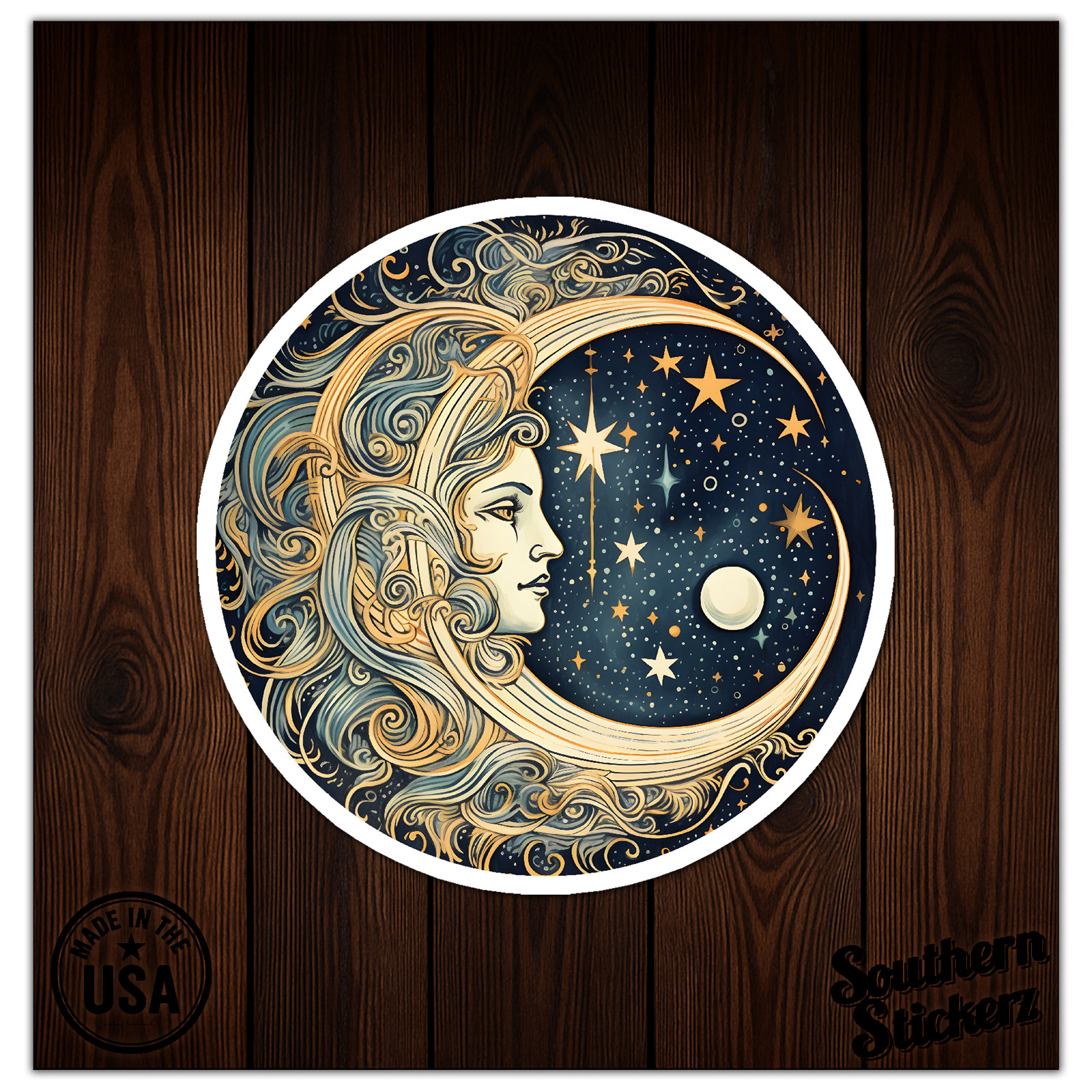 Moon Stars Planet – Vinyl Decal Sticker – Car Window Laptop – ebn9707