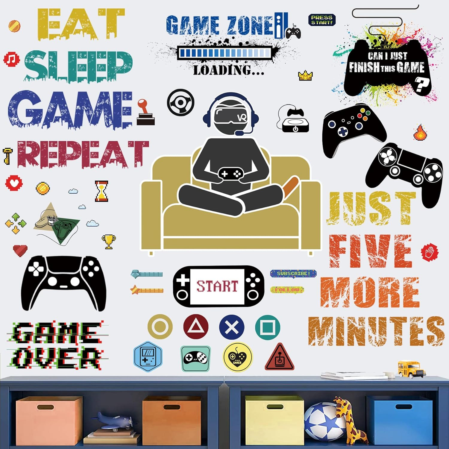48 Pieces Creative Video Game Room Decor Excellent in Gamer Girl Accessories and