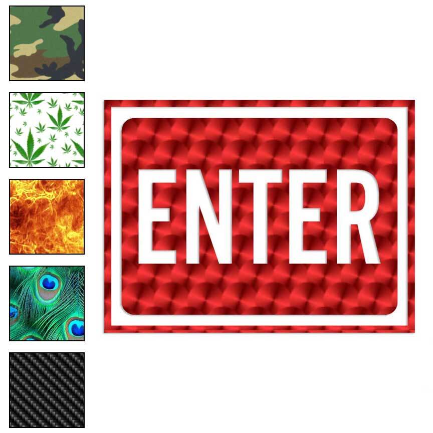 Enter Business Sign, Vinyl Decal Sticker, 40 Patterns & 3 Sizes, #4019