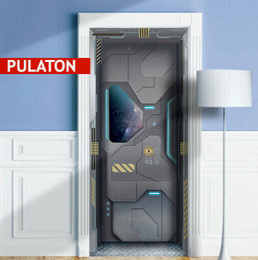 Sci-Fi Spacecraft, Star Ship Door Mural, Sticker, Cover, Decal, Peel’n’Stick