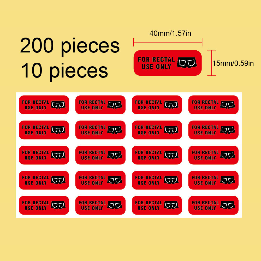 200 “For Rectal Use Only” Stickers Joke Decal Sticker（US STOCKS）