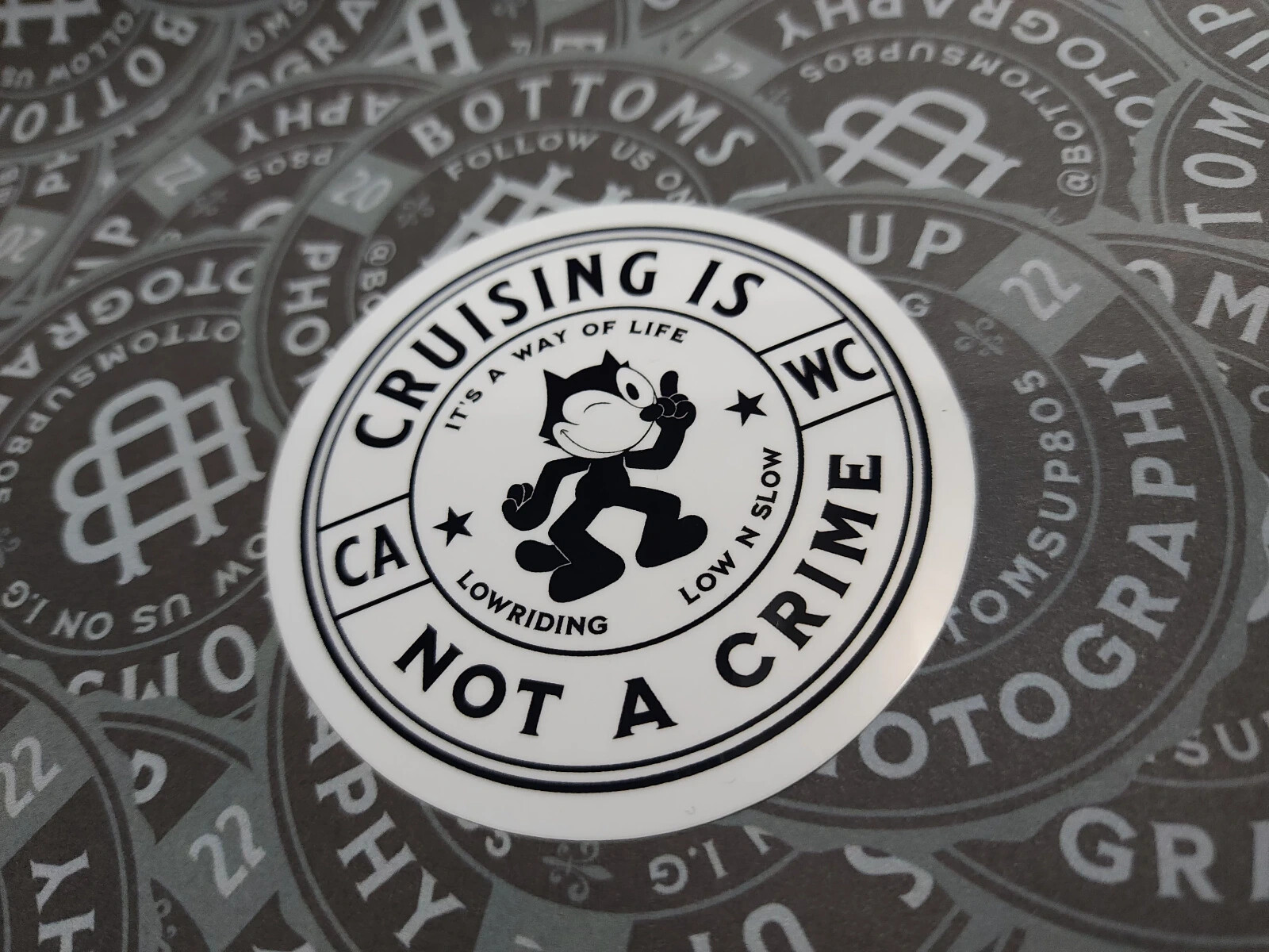 Cruising is not a Crime 3″ Circle Felix the Cat