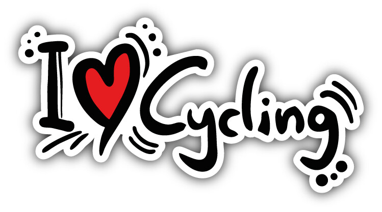 I Love Cycling Car Bumper Sticker Decal