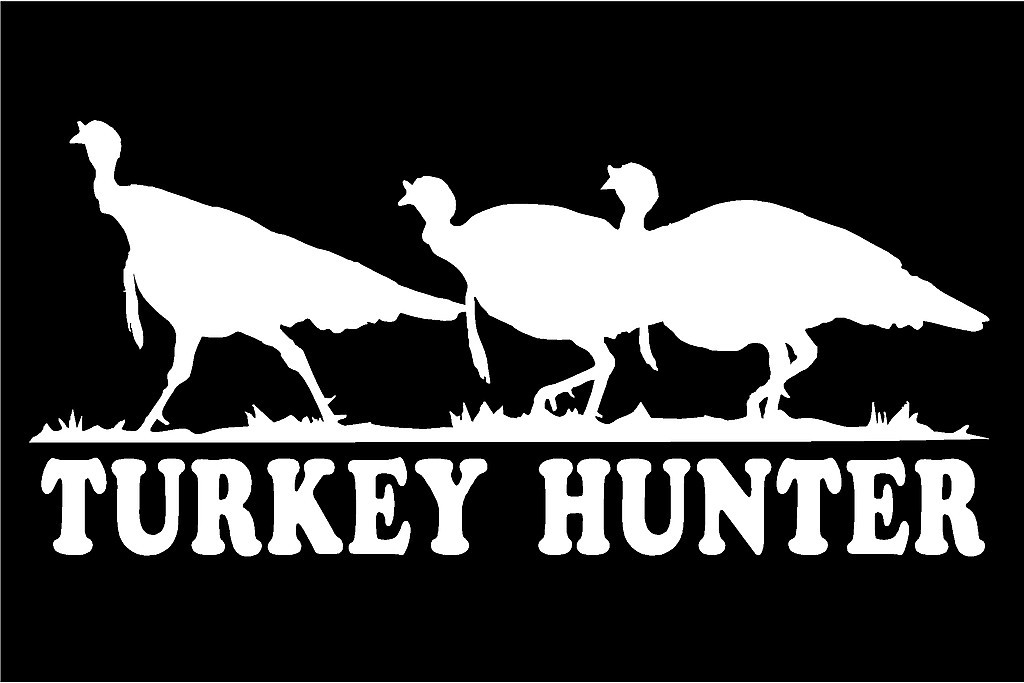 Turkey Hunter Decal car truck window vinyl hunting sticker turkeys graphic x 2