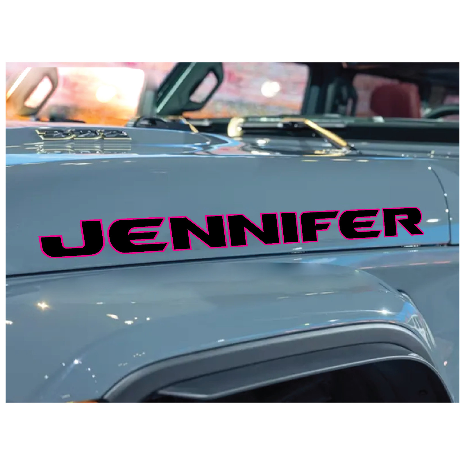 Custom Jeep Wrangler Gladiator Hood Decal Sticker – Rubicon Font, Personalized