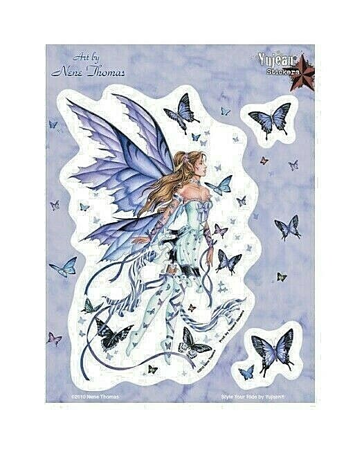 LAVENDER SERENADE Fairy Butterflies 6-5/8″ x 4-3/8″ sticker by Nene Thomas (#92)