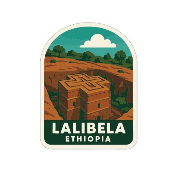 Lalibela Rock Churches Ethiopia Iron On Heat Transfer Vinyl HTV Die-Cut Symbolic