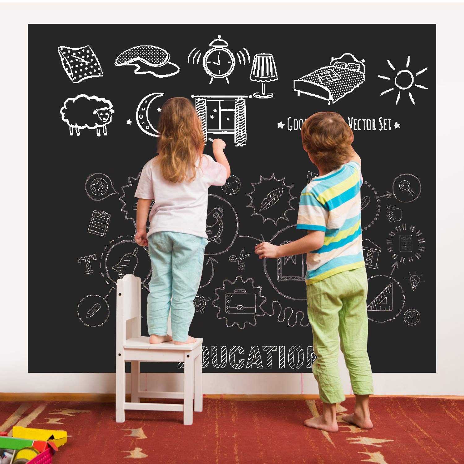 Chalkboard Wall Sticker Wall Decal Blackboard Wallpaper Large Chalkboard Cont…