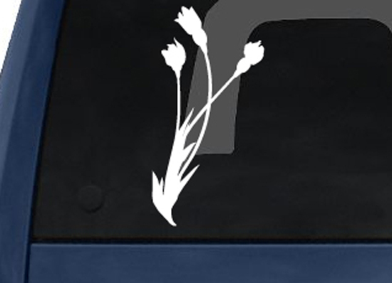 Fantasy Myth – Enchanted Flowers Tulips Leaves Stem – Car Tablet Vinyl Decal