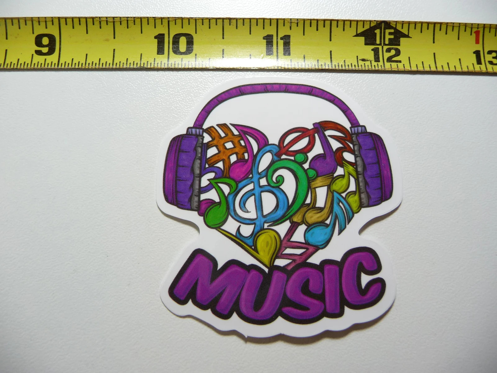HEADPHONES MUSIC FILLED NOTES SMALL STICKER DECAL SONGS BAND FAN APPRECIATION
