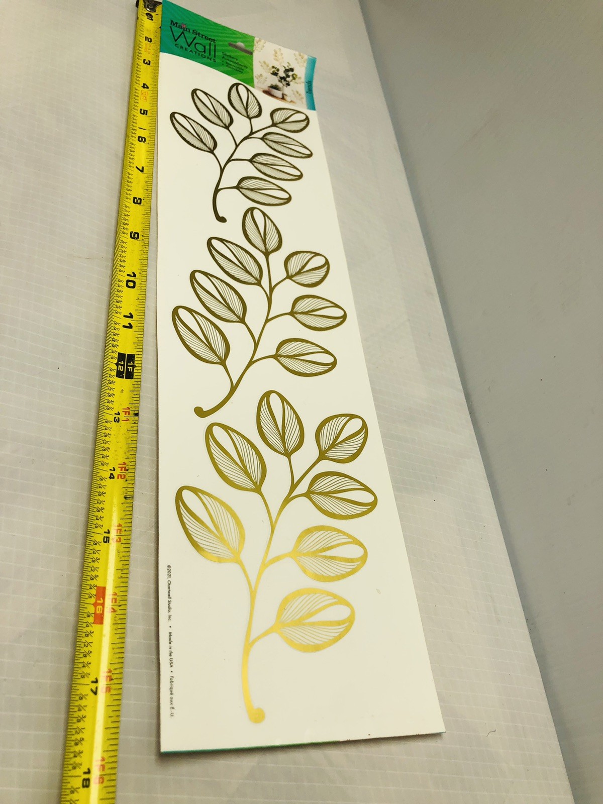 Removable Metallic Gold Leaves Leaf Design Stickers Wall Decor Decal Elegant Mod