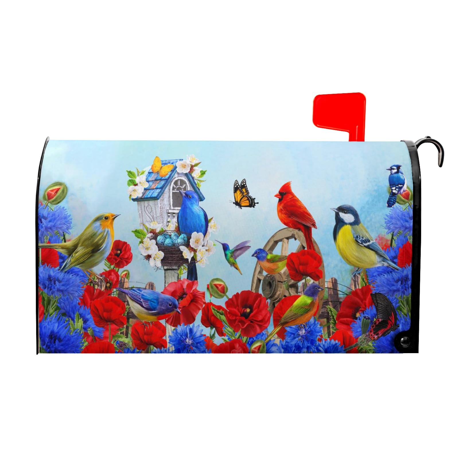 Anyako Spring Cardinal Birds Mailbox Covers Magnetic 21×18 inch,